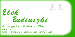 elek budinszki business card